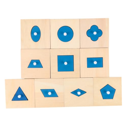 HOLIDYOYO 10個 早期教育用木製幾何形状認識ブロック 知育 感覚遊び 形合わせパズル 幼児向け創造力と想像力を育む積み木