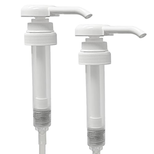 ljdeals 2 Pack 38-400 Pump Dispensers, Heavy Duty, Leak-Proof, BPA Free, 1 oz Output - Fits 1 and 1/2 Gallon Jugs, Jars, Containers with 38 mm Neck Size