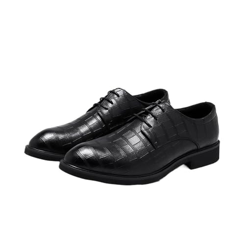 Men's Simple Derby Shoes Soft Leather Upper Flexible Non Slip Sole Business Casual Dress Shoes