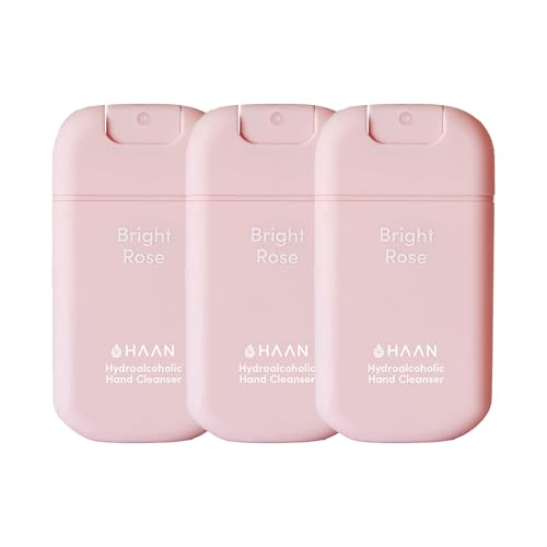 HAAN Spray hidratante para manos con aloe vera (pack de 3) – 3 unidades por fragancia: Bright Rose