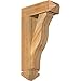 Ekena Millwork BKT0604X16X28FST03RWR Funston Arts and Crafts Rough Sawn Bracket w/Offset Brace, Western Red Cedar