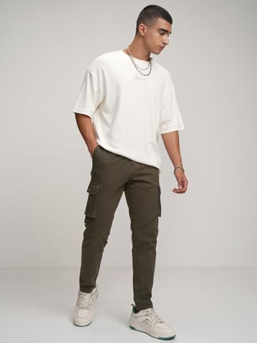 Image of Highlander Men's Slim Fit Cargo Trousers| Stylish & Comfortable for Casual, Travel & Active Wear | Trouser for Men | Men Trousers