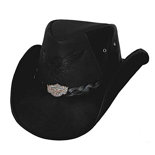 Bullhide King of The Road - Leather Cowboy Hat (Small) Black