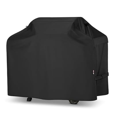 Unicook Grill Cover 60 Inch for Outdoor Grill, Heavy Duty Waterproof BBQ Cover with Side Handles and Air Vents, Weather Resistant, Compatible with Weber Charbroil Nexgrill Kenmore Gas BBQs, Black