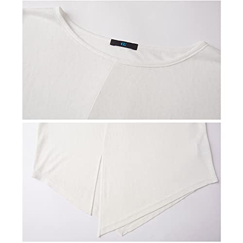 Libaobaoyo Boys Latin Dance Shirt Slit Lightweight Loose Ballroom Modern Athletic Long Sleeve Top White #TOP4