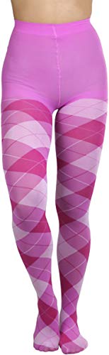 Image of ToBeInStyle Women's Argyle Checkered Diamond Rhombus Net Opaque Sheer Tights Pantyhose
