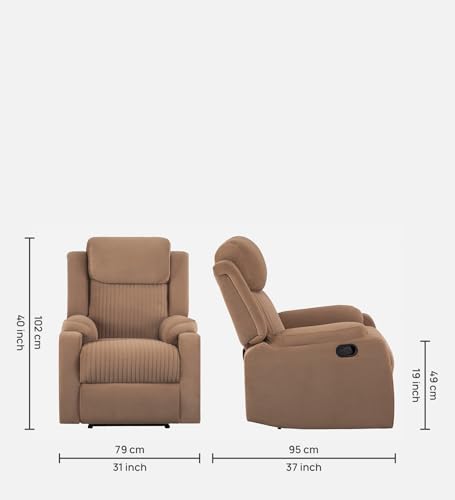 Image of Sleepyhead RX6 Designed by Duroflex - Single Seater Suede Fabric Recliner (Mocha Brown) |3 Modes of Comfort |High Back Rest for Extra Neck & Lumbar Support |Premium Pocket Springs for Plush Feeling
