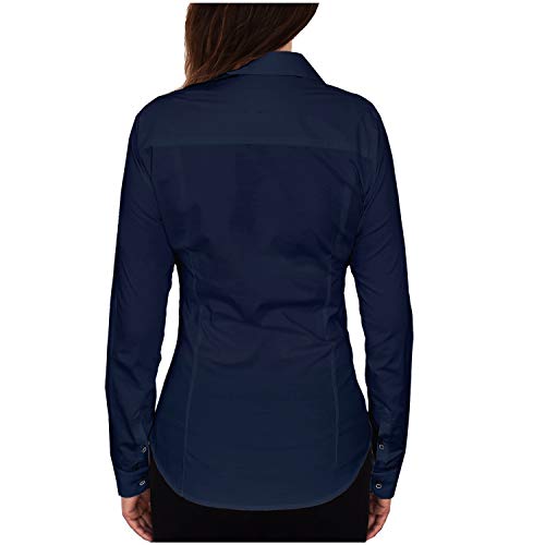 HEVENTON-Bluse-Damen-Langarm-in-Navy-Hemdbluse-Groesse-34-bis-50-Elegant-und-Hochwertig