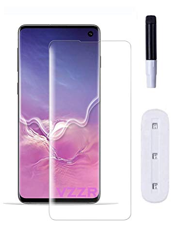 Image of UV Tempered Glass for Samsung Galaxy S10 Advanced Border Less Full edge to edge Full Screen Coverage UV Screen Protector Guard with Installation Kit - Pack of 1