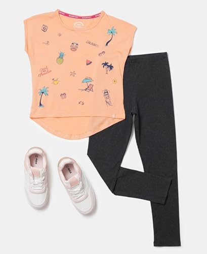 Image of Jockey Girl's High Rise UG08 Super Combed Cotton Elastane Stretch Slim Fit Leggings (Prints May Vary)