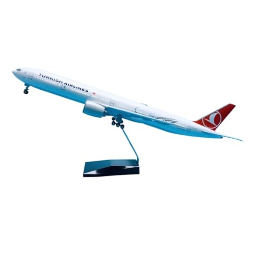 TQMEAD Modelo De Avión De Fundición A Presión ABS B777-300er A Escala 1:158 con Ruedas Y Luz LED para Decoración De Escritorio.