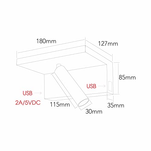 Lampe LED 5W variable avec port de charge USB Beneito Faure BEAM 220V - 3