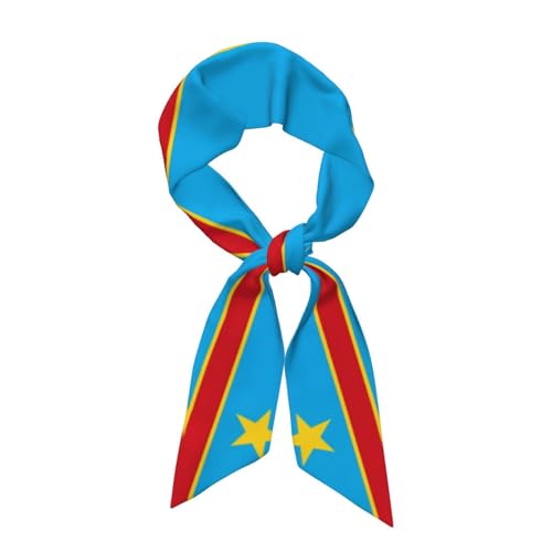 Women'S Fashion Scarf Congolese Congo Flag Hair Satin Scarf Bandanas Headscarf Wrap Breathable Lightweight Neck Scarves For Handbag Accessories - Main Image