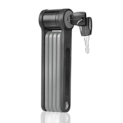 Biglufu Bike Lock, Folding Bike Locks With 4 Keys, Bicycle Scooter Motorcycle Chain Lock, Heavy Duty Alloy Steel Foldable Lock With Mounting Bracket 2Pc Straps, 86Cm/34" Unfolding, 1.92 Lbs #TOP2