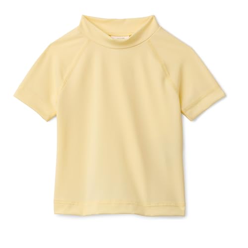 Image of Amazon Essentials Girls and Toddlers' Short Sleeve Slim Fit High-Neck Rashguard T-Shirt