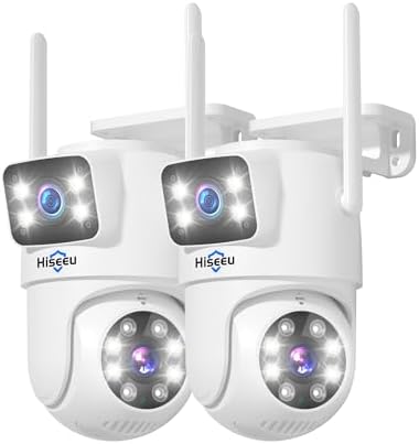 Hiseeu 2 Pack Wireless Security Camera 5G/2.4G WiFi Dual Lens PTZ...