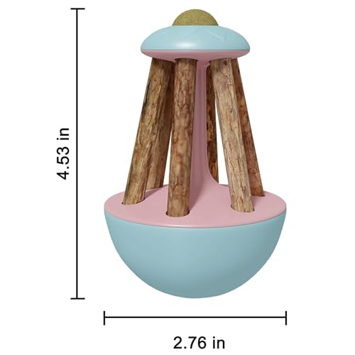 Image of cature Care by Nature Interactive Cat Catnip Toy - Cat Tumbler Toy With Catnip Ball And Silvervine Stick, Teeth Cleaning Chew Toy For Kitten, Fun Toy For Cat Exercise & Molar Tools (Multi Color)