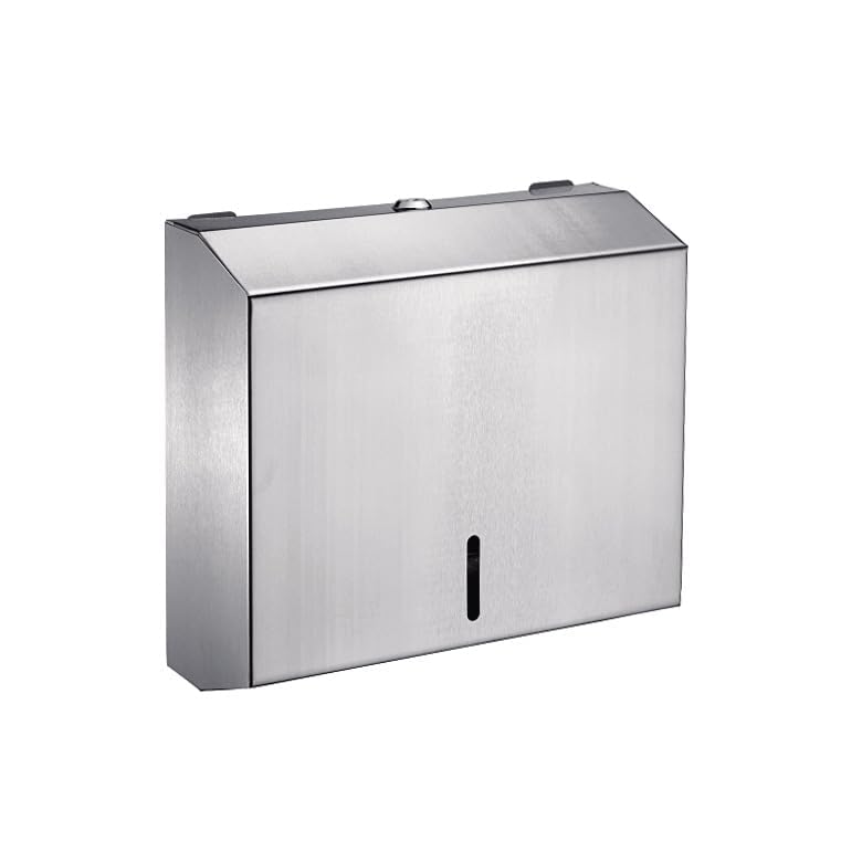 Distributore Asciugamani Di Carta REBMANN In Acciaio Inox – 3M Adesivo O A Parete, Per 250-400 Fogli, Con Chiave