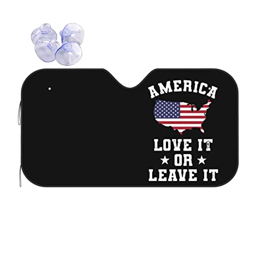 Windshield Sun Shade for Car Durable Bubble Aluminum Film Material America Love It Or Leave It Car Sun Visor