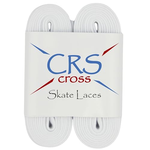 CRS Cross Figure Skate Laces. 2 Pair, White Polyester for Skating, 114...