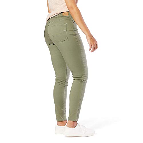Levi Strauss Signature Women's Totally Shaping Pull-on Skinny Jeans (Available in Plus Size), Deep Lichen Green, 6 Long2