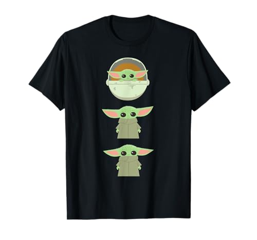 Star Wars The Mandalorian Grogu Trio Cartoon Poses Camiseta