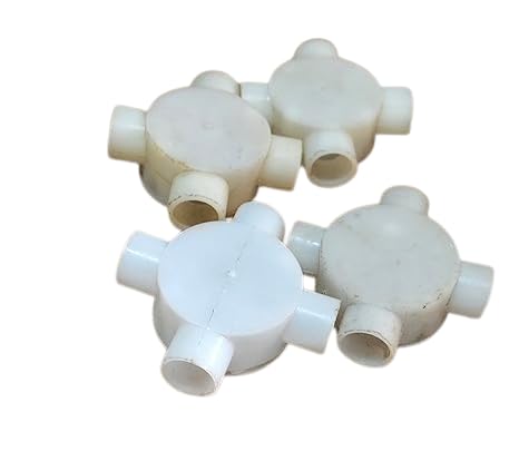 Zone Marketing PVC Electrical Conduit Fitting for Junction Box 4 Way 3/4 inch 30mm (25 Pcs) White Colour-picture-21