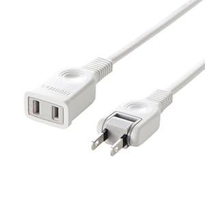 サンワサプライ 電源延長コード 2m トラッキング火災予防絶縁キャップ付きスイングプラグ TAP-EX2102 ホワイト" 