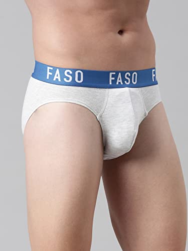 Image of F A S O Men's Cotton Rich Brief | Soft & Breathable Innerwear | Cushioned Waistband | Comfort Fit | Everyday Wear