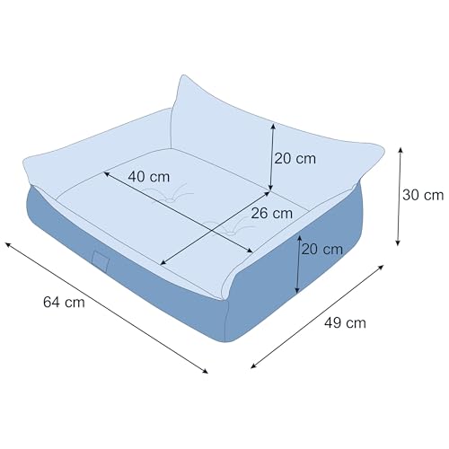 Bjird Hundebett Grosse Hunde Wasserdicht - Hundedecke Sofa, Hundebett Mittelgroße Hunde - Joker Waschbares Hundesofa mit Herausnehmbarem Kissen - Oeko-Tex Hundekissen Dog Bed 64x49 cm Schwarz L