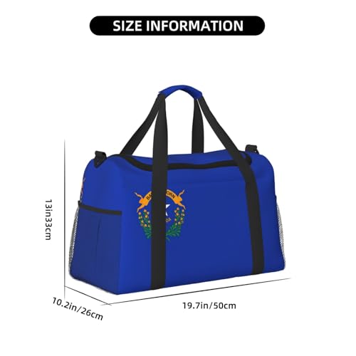 Nevada State Flag print Travel Duffle Bag Gym Bag for Women,Puffer Tote Bag,Weekender Overnight Bag Organizer4