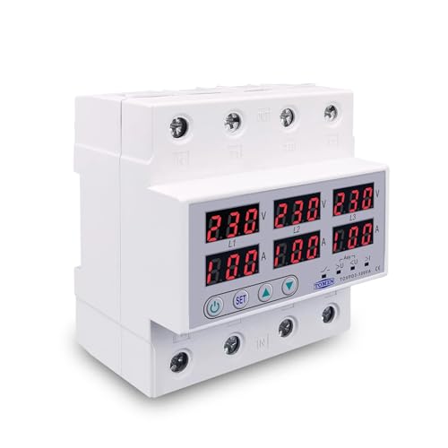 Voltmètre ampèremètre triphasé triphasé rail DIN protection surtension 380V - 2