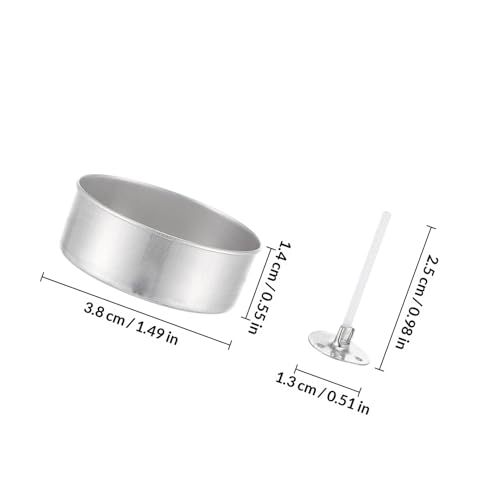 BIUDECO アルミ製キャンドル缶＋2.5cmティーライト芯セット キャンドル作り用品 デスクトップ用 ホテル レストラン向け