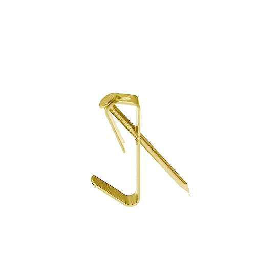 Image of 100 Piece Picture Hanging Kit with 30LB Gold Picture Hooks and Screws for Wall Mounting