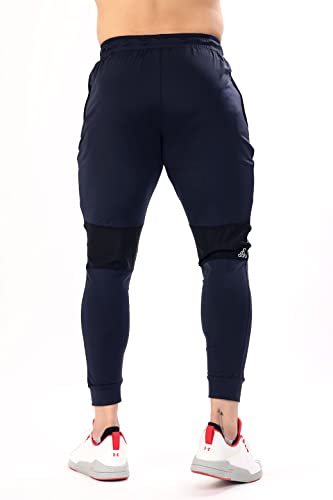 Image of FUAARK Men's Nylon Lycra Stretchable Jogger Trackpants with Zipper Pockets