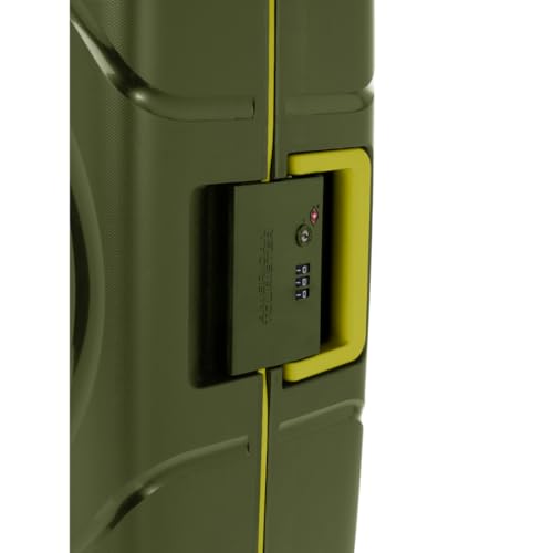 Image of American Tourister Polypropylene Amt Circurity 55Cm TSA OLV Grn 3 Point TSA Lock Luggage Complete Lining and Contrast Components, Hard, 4, Spinner, Trolley Bag, Olive Green