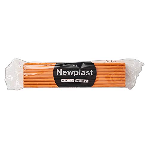 Newplast Plasticine, Orange Block of Modelling Material