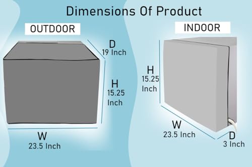 Image of Stylista Elastic fit waterproof window ac cover compatible for O-General 0.75 Ton AMGB09BAWA-B Dustproof cover for inner and outer section, Check Blue