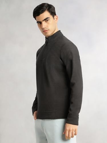 Image of Thomas Scott Men's | Regular Fit | Long Sleeves | High Neck | Solid | 100% Polyester | Knitted | Sweatshirt | Dry Clean Only