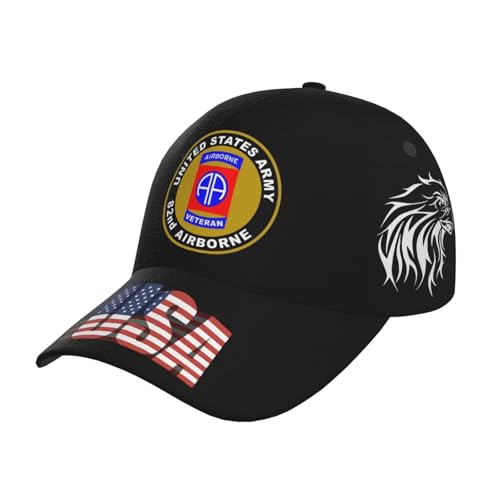 US Army Veteran 82nd Airborne Trucker Hat for Men - Baseball Snapback Cap