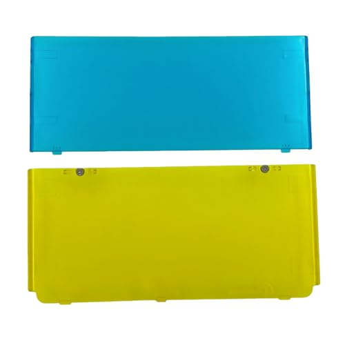 Image of Front Back Housing Shell Case Cover Top /Bottom Faceplate Plates Replacement for Nintendo New 3DS Console (Transparent Blue+Transparent Yellow)