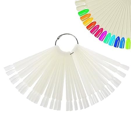 BANIRA Nail Art Tips Display Polish Board Display Practice Sticks Tool with Metal Screw Split Ring Holder (50 PCS SET)-image-13