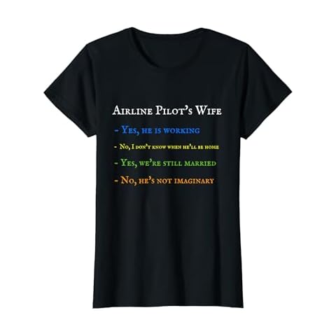 Womens Airline Pilots Wife Funny T-shirt Cover
