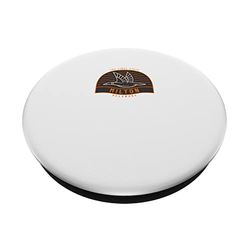 Vintage Retro MILTON DELAWARE eagle america PopSockets Swappable PopGrip, Black - Image 2
