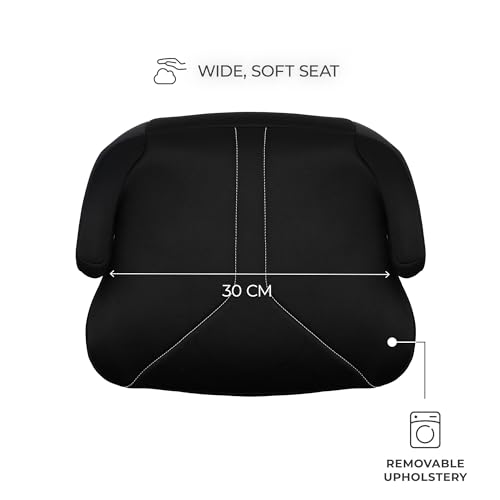 Kinderkraft I-Boost 2 i-Size Car Booster Seat 125-150 cm, Ultra-Light, Comfortable, Safe, Ergonomic Armrests, Easy to Install, Machine Washable, Lightweight 1.2 kg, Black - Image 4