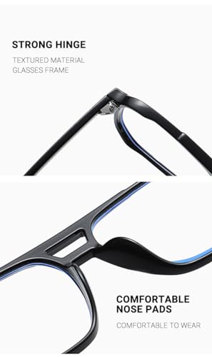 Image of Blue Light Blocking Glasses Gaming Filter Transparent Square Eyeglasses For Eye Protection Men Women, Computer /Tablet /Laptop /Mobile /TV, Anti Blue & Anti eyestrain