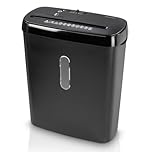 Hama Destructeur de Documents Basic S8CD (Broyeur Documents 8 Feuilles 80g, Destructeur CD/CB, Niveaux de sécurité P2 T1, Découpe en Bandes 6mm, 70 DB, M/A Auto, Corbeil 11L) Noir