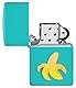 Zippo Sturmfeuerzeug - Foodie Banane, Flat Turquoise, Emblem - Nachfüllbar - Wiederverwendbar - Windfestes Design - Geschenkbox - Made in USA