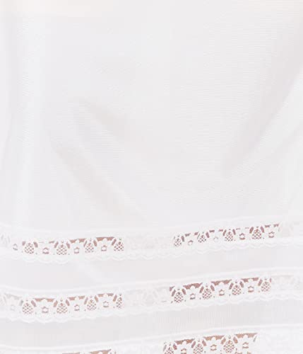 Half Slip Long Underskirt Undergarments Slip Lace Trim Soft Satin Skirt Dress Extender For Women (As1, Alpha, M, Regular, Regular) White #TOP3