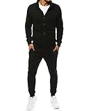 LEGRANCE - Trainingsanzug Herren Baumwolle | Schwarze Sportanzug | Größe: XL | Sportbekleidung für Männer | Sport-Trainingsanzug-Set